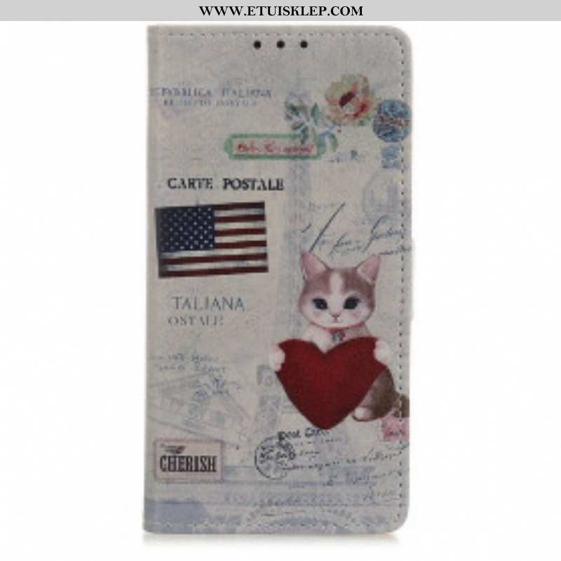 Etui Folio do Poco M5s Kot Podróżnik